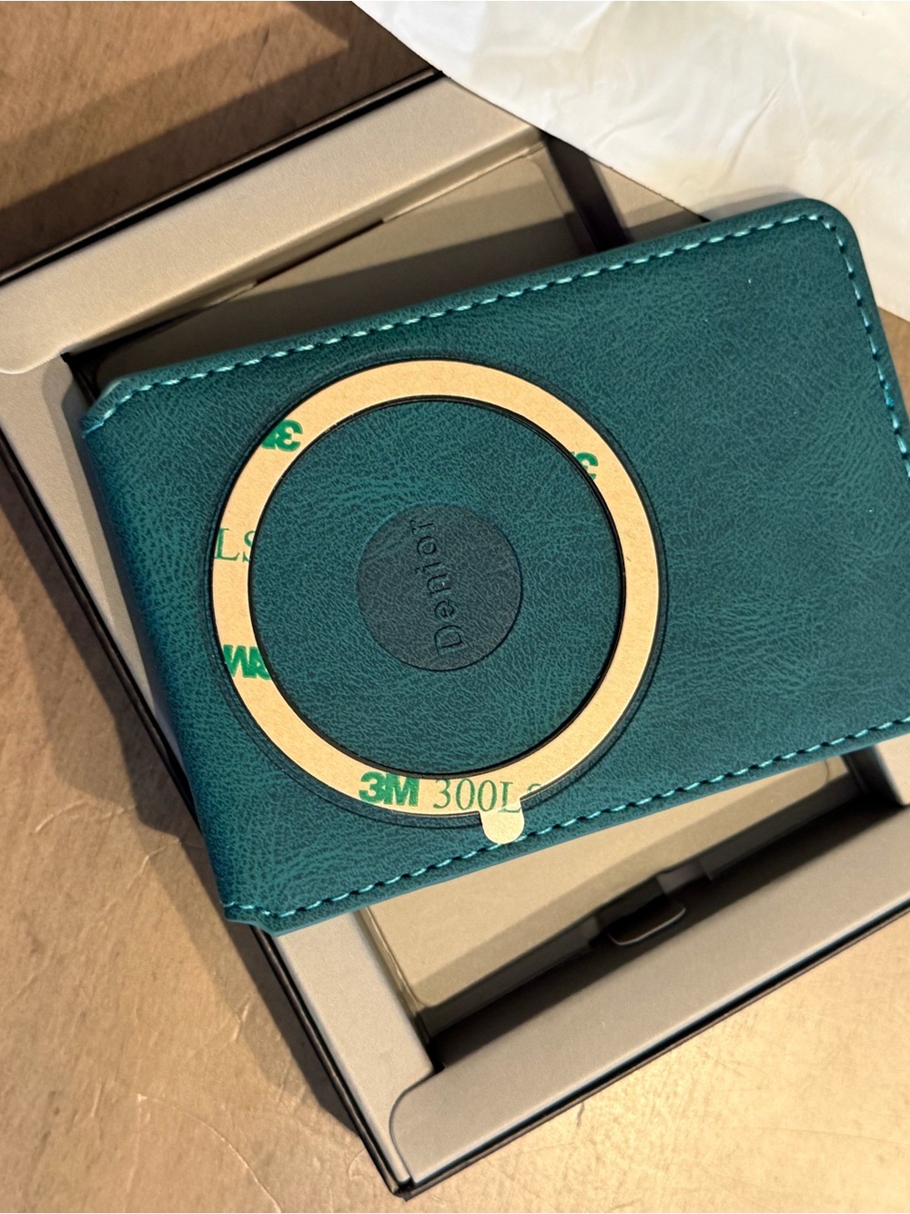 Denior MagSafe Magnetic Slim Wallet Card Holder Teal RFID Phone Wallet w/ Box